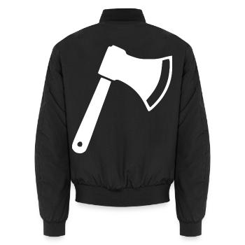 Axt Beil Holzfäller Geschenkidee  - Unisex Bomberjacke - Schwarz - Hinten - AI Model Male 185 light (185cm)