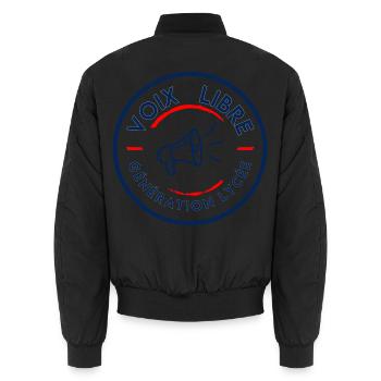 Freie Highschool-Generation - Unisex Bomberjacke - Schwarz - Hinten - AI Model Male 185 light (185cm)