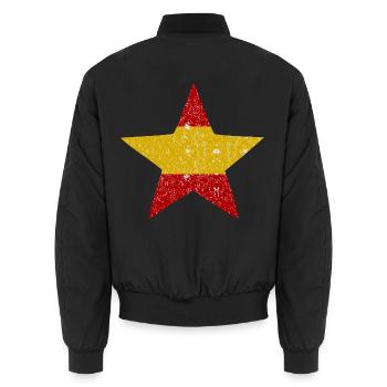 Trikolore Stern Spanien - Unisex Bomberjacke - Schwarz - Hinten - AI Model Male 185 light (185cm)