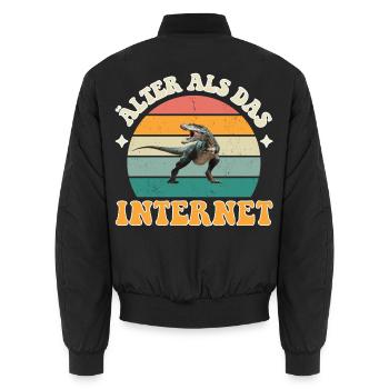 Älter als das Internet - Dino Sunset - Unisex Bomberjacke - Schwarz - Hinten - AI Model Male 185 light (185cm)