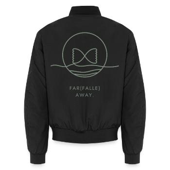 Pasta Lover Geschenk – Weit entfernte Linienzeichnung - Unisex Bomberjacke - Schwarz - Hinten - AI Model Male 185 light (185cm)
