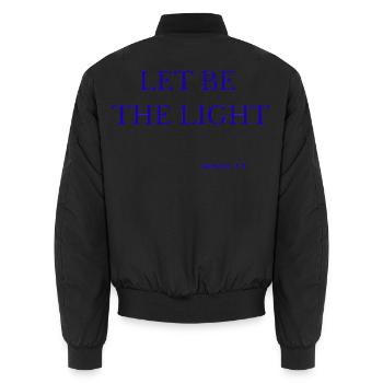 Lasst das Licht sein - Unisex Bomberjacke - Schwarz - Hinten - AI Model Male 185 light (185cm)