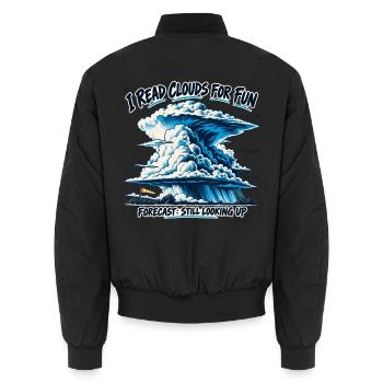 Cloud Watching – Ich lese Clouds zum Spaß - Unisex Bomberjacke - Schwarz - Hinten - AI Model Male 185 light (185cm)