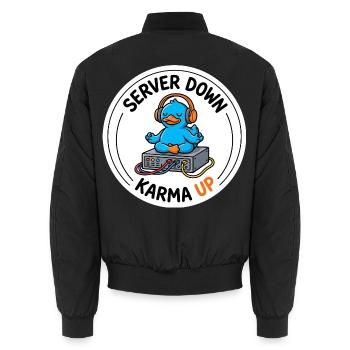 Server down Karma up IT Admin Gelassenheit T-Shirt - Unisex Bomberjacke - Schwarz - Hinten - AI Model Male 185 light (185cm)