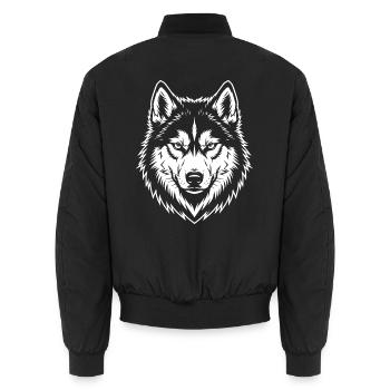 Pomsky - Unisex Bomberjacke - Schwarz - Hinten - AI Model Male 185 light (185cm)