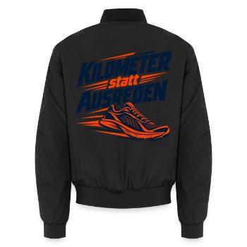Laufmotivation: Keine Ausreden - Unisex Bomberjacke - Schwarz - Hinten - AI Model Male 185 light (185cm)