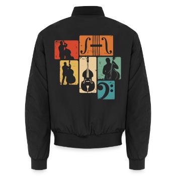 Kontrabass Orchester Bass Musiker Jazz Bassist - Unisex Bomberjacke - Schwarz - Hinten - AI Model Male 185 light (185cm)