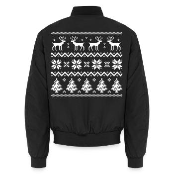 Frohe Weihnachten Muster 4 - Unisex Bomberjacke - Schwarz - Hinten - AI Model Male 185 light (185cm)