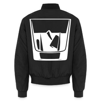 Whiskey Glas Geschenk Barkeeper Kellner  - Unisex Bomberjacke - Schwarz - Hinten - AI Model Male 185 light (185cm)