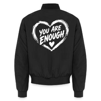 You Are Enough - Unisex Bomberjacke - Schwarz - Hinten - AI Model Male 185 light (185cm)