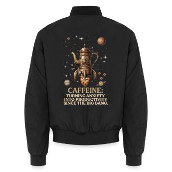 Lustiges Kaffee Shirt, Caffeine Steampunk - Unisex Bomberjacke - Schwarz - Hinten - AI Model Male 185 light (185cm)