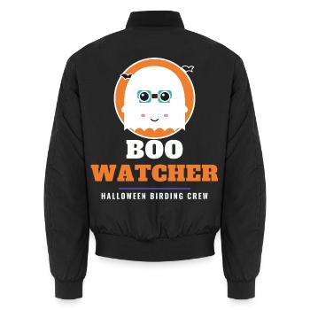 Vogelbeobachter Lustiger Halloween-Vogelbeobachter-Geist - Unisex Bomberjacke - Schwarz - Hinten - AI Model Male 185 light (185cm)