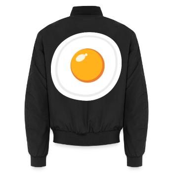 Eikostüm Halloween lustiges Frühstückskostüm - Unisex Bomberjacke - Schwarz - Hinten - AI Model Male 185 light (185cm)