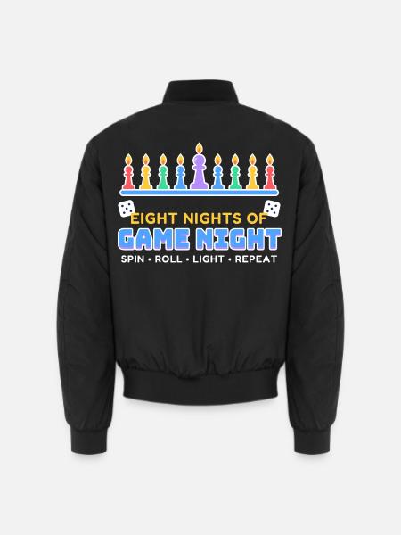 Acht Nächte Spielabend Hanukkah Brettspiel - Unisex Bomberjacke - Schwarz