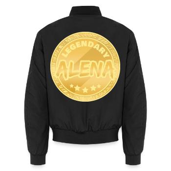Geschenkidee Alena - Unisex Bomberjacke - Schwarz - Hinten - AI Model Male 185 light (185cm)