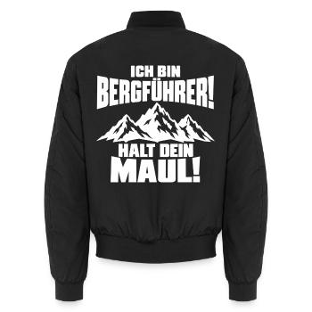 Ich bin Bergführer - weiss - Unisex Bomberjacke - Schwarz - Hinten - AI Model Male 185 light (185cm)