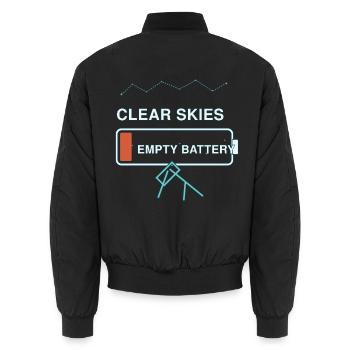 Astronomie — klarer Himmel, leere Batterie - Unisex Bomberjacke - Schwarz - Hinten - AI Model Male 185 light (185cm)