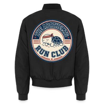 Apathhetic Turtle Run Club - Unisex Bomberjacke - Schwarz - Hinten - AI Model Male 185 light (185cm)