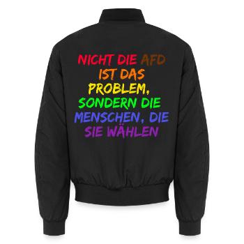NICHT DIE AFD IST DAS PROBLEM SONDERN DIE WÄHLER - Unisex Bomberjacke - Schwarz - Hinten - AI Model Male 185 light (185cm)