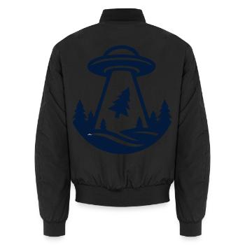 Ufo Entfuehrung Wald Logo - Unisex Bomberjacke - Schwarz - Hinten - AI Model Male 185 light (185cm)