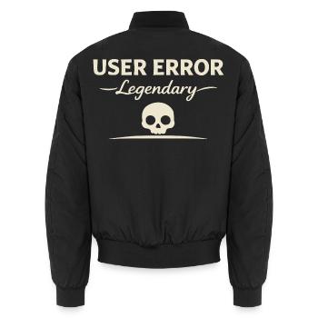 Benutzerfehler Legendärer Schädel - Unisex Bomberjacke - Schwarz - Hinten - AI Model Male 185 light (185cm)
