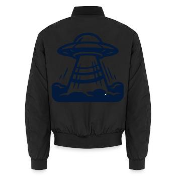 Ufo Alien Raumschiff Grafik - Unisex Bomberjacke - Schwarz - Hinten - AI Model Male 185 light (185cm)