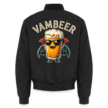 Vambier Lustiger Bier Vampir Retro Comic Halloween - Unisex Bomberjacke - Schwarz - Hinten - AI Model Male 185 light (185cm)