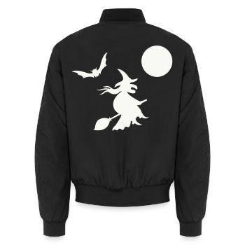 hexe_halloween- - Unisex Bomberjacke - Schwarz - Hinten - AI Model Male 185 light (185cm)