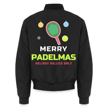 Frohe Padelmas lustige Weihnachten Padelspieler - Unisex Bomberjacke - Schwarz - Hinten - AI Model Male 185 light (185cm)