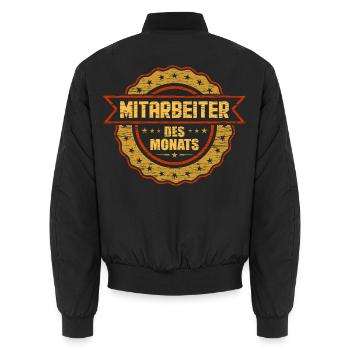 Mitarbeiter des Monats Arbeitskollege Geschenk - Unisex Bomberjacke - Schwarz - Hinten - AI Model Male 185 light (185cm)