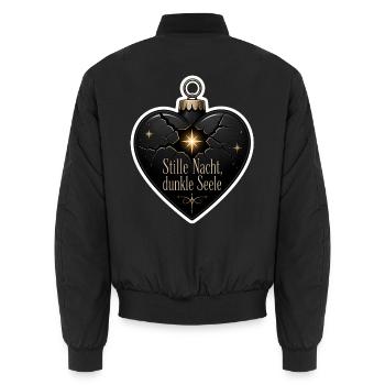 Stille Nacht dunkle Seele Weihnachtskugel Gothic - Unisex Bomberjacke - Schwarz - Hinten - AI Model Male 185 light (185cm)