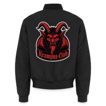 Krampus Club Alpen Folklore Holzschnitt Horror Shi - Unisex Bomberjacke - Schwarz - Hinten - AI Model Male 185 light (185cm)