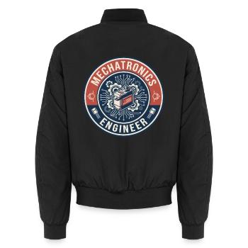 Vintage Mechatronik-Ingenieur Servomotor-Abzeichen - Unisex Bomberjacke - Schwarz - Hinten - AI Model Male 185 light (185cm)