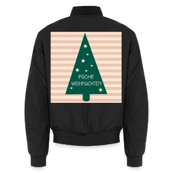 Frohe Weihnachten Weihnachtsbaum - Unisex Bomberjacke - Schwarz - Hinten - AI Model Male 185 light (185cm)