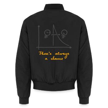 There's Always a Chance (für helle Hintergründe) - Unisex Bomberjacke - Schwarz - Hinten - AI Model Male 185 light (185cm)