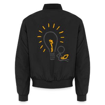 Im Schatten einer Idee (für helle Hintergründe) - Unisex Bomberjacke - Schwarz - Hinten - AI Model Male 185 light (185cm)