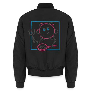 Rührkeiser (für helle Hintergründe) - Unisex Bomberjacke - Schwarz - Hinten - AI Model Male 185 light (185cm)
