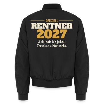 Offiziell Rentner 2027 - Unisex Bomberjacke - Schwarz - Hinten - AI Model Male 185 light (185cm)