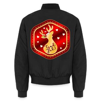 Frohe Weihnachten, Skandinavien! - Unisex Bomberjacke - Schwarz - Hinten - AI Model Male 185 light (185cm)