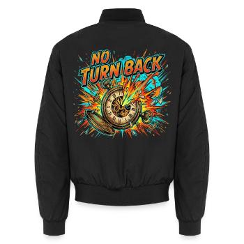 No Turn Back Explodierende Uhr - Unisex Bomberjacke - Schwarz - Hinten - AI Model Male 185 light (185cm)