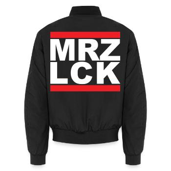 MRZ LCK - Unisex Bomberjacke - Schwarz - Hinten - AI Model Male 185 light (185cm)