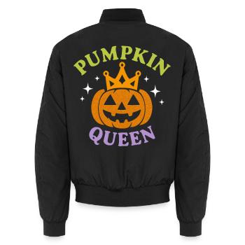 Pumpkin Queen Kürbis Königin Halloween Herbst - Unisex Bomberjacke - Schwarz - Hinten - AI Model Male 185 light (185cm)