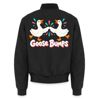 Tanzende Gänse spritzen lustige Gänsehaut - Unisex Bomberjacke - Schwarz - Hinten - AI Model Male 185 light (185cm)