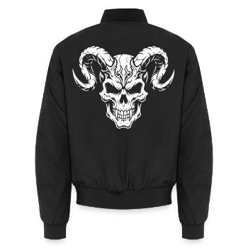 Dämonenschädel Hochkontrast - Unisex Bomberjacke - Schwarz - Hinten - AI Model Male 185 light (185cm)