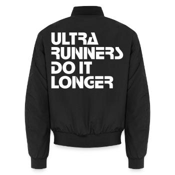 Ultra Runners Do It Longer Shirt - Unisex Bomberjacke - Schwarz - Hinten - AI Model Male 185 light (185cm)