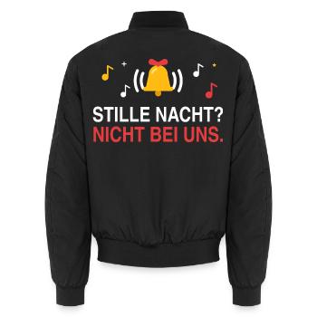 Stille Nacht? Nicht bei uns. Weihnachten laut - Unisex Bomberjacke - Schwarz - Hinten - AI Model Male 185 light (185cm)