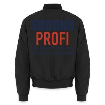 Sudoku Profi – Ich löse Probleme - Unisex Bomberjacke - Schwarz - Hinten - AI Model Male 185 light (185cm)
