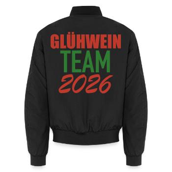 Glühwein Team 2026 - Unisex Bomberjacke - Schwarz - Hinten - AI Model Male 185 light (185cm)