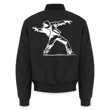 Breakdancer Skizze - Unisex Bomberjacke - Schwarz - Hinten - AI Model Male 185 light (185cm)