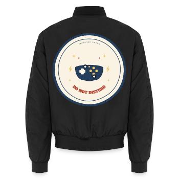 Gamer Badge Do Not Disturb Controller - Unisex Bomberjacke - Schwarz - Hinten - AI Model Male 185 light (185cm)